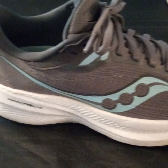 Saucony Triumph 21 Gravel Aqua Athletic Comfort Running Shoes - Picture 16 of 16